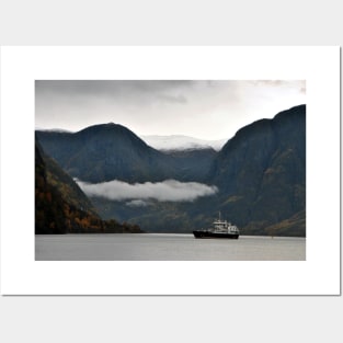 Aurlandsfjord Flam Norwegian Fjord Norway Posters and Art